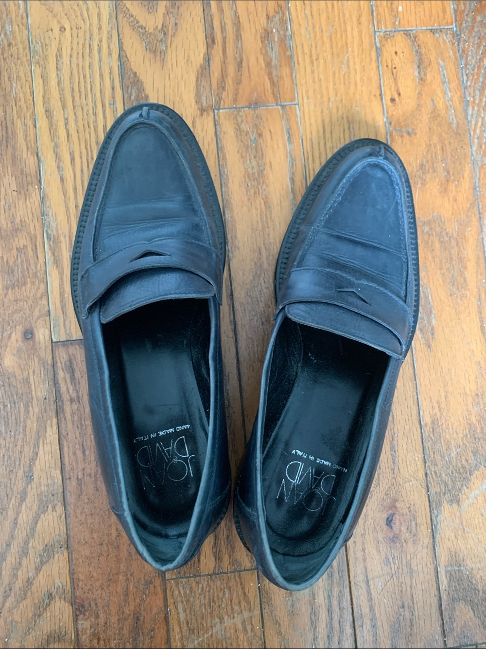 Handmade in Italy Navy Leather Penny Loafers -